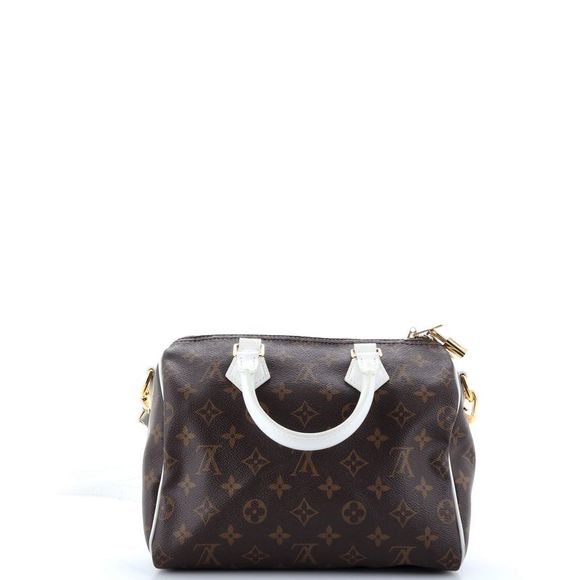 Louis Vuitton Speedy Bandouliere Bag LV Match Monogram Canvas 25 Brown - Picture 3 of 10